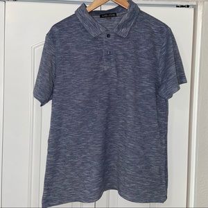Slate & Stone marled short sleeve polo shirt size L in grey